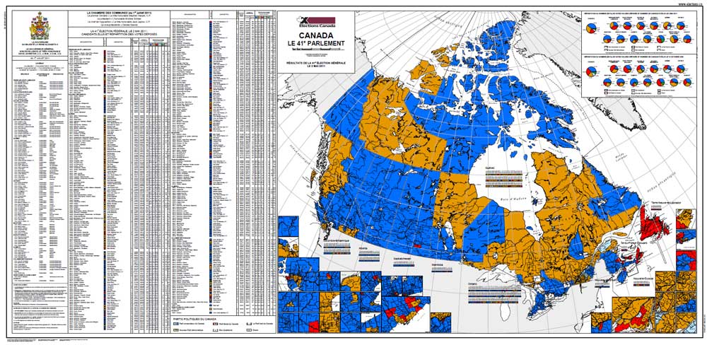 Carte du Canada, le 41e Parlement (2011)