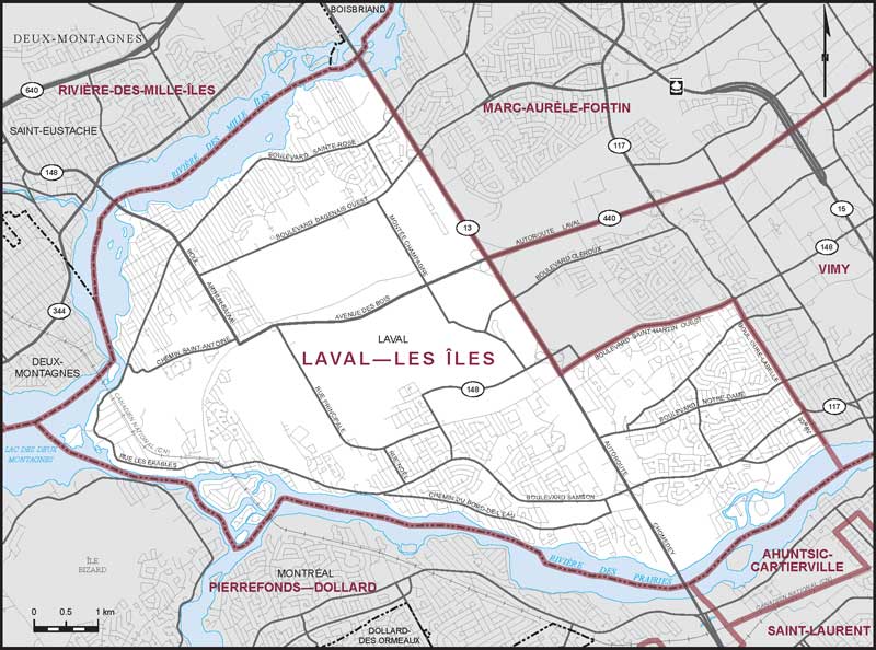 Carte – Laval–Les Îles, Qubec