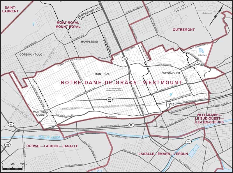 Carte – Notre-Dame-de-Grâce–Westmount, Qubec