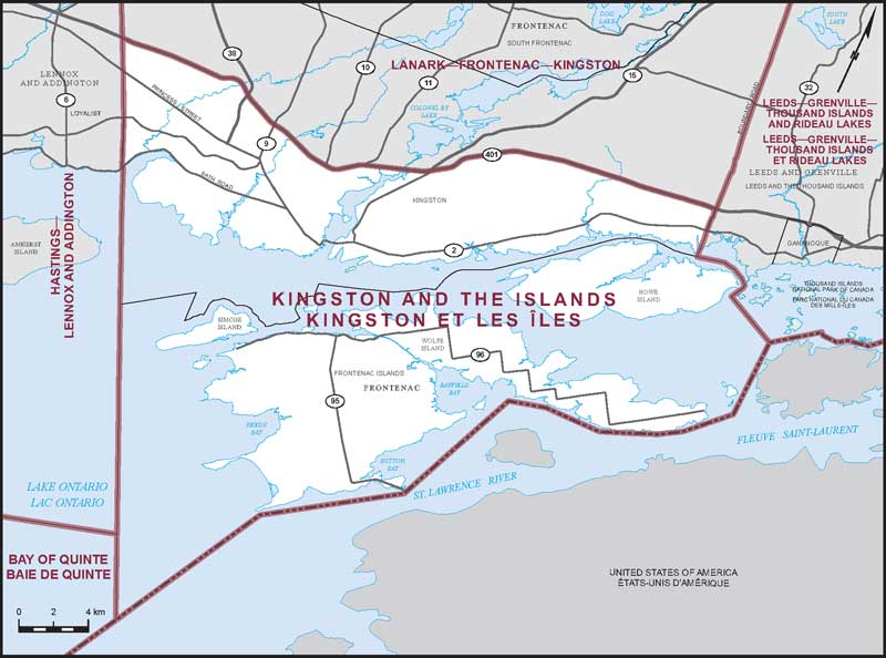 Map – Kingston and the Islands, Ontario