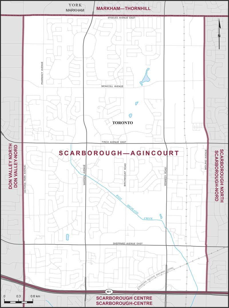 Map – Scarborough–Agincourt, Ontario