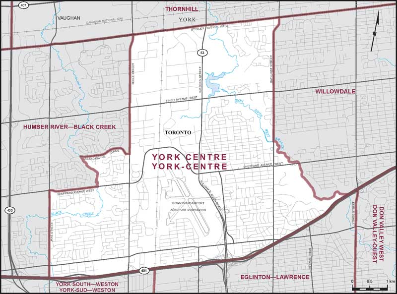 Map – York Centre, Ontario