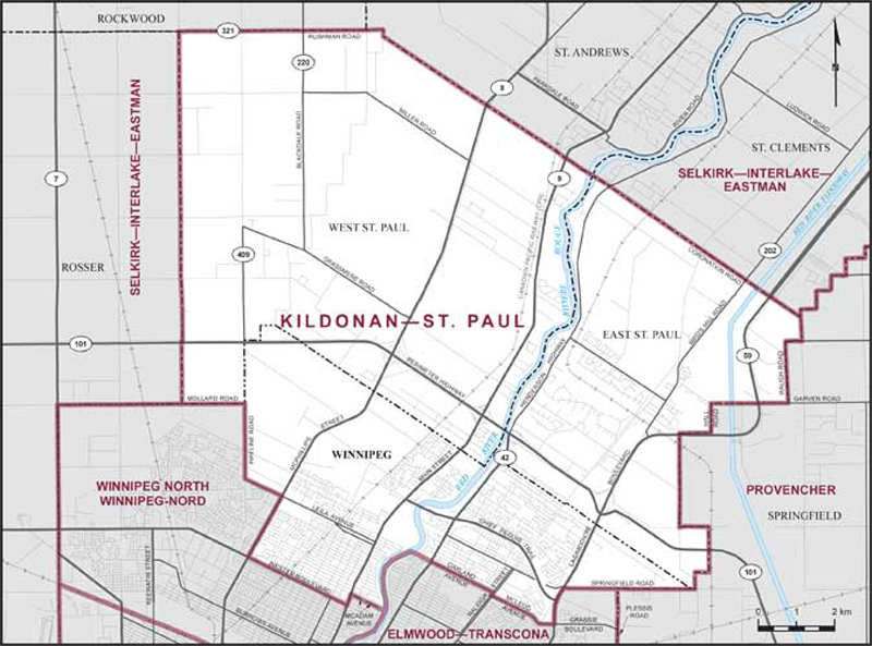Map – Kildonan–St. Paul, Manitoba