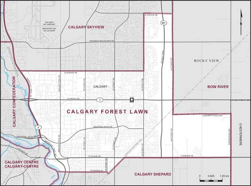Map – Calgary Forest Lawn, Alberta