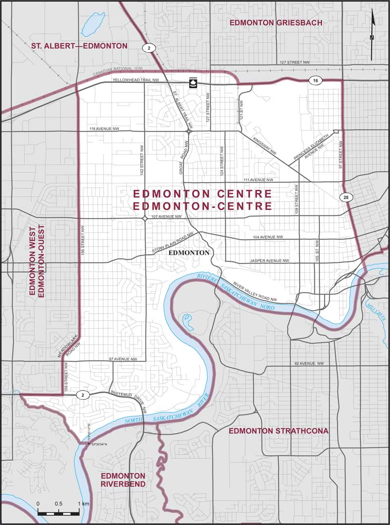 Map – Edmonton Centre, Alberta