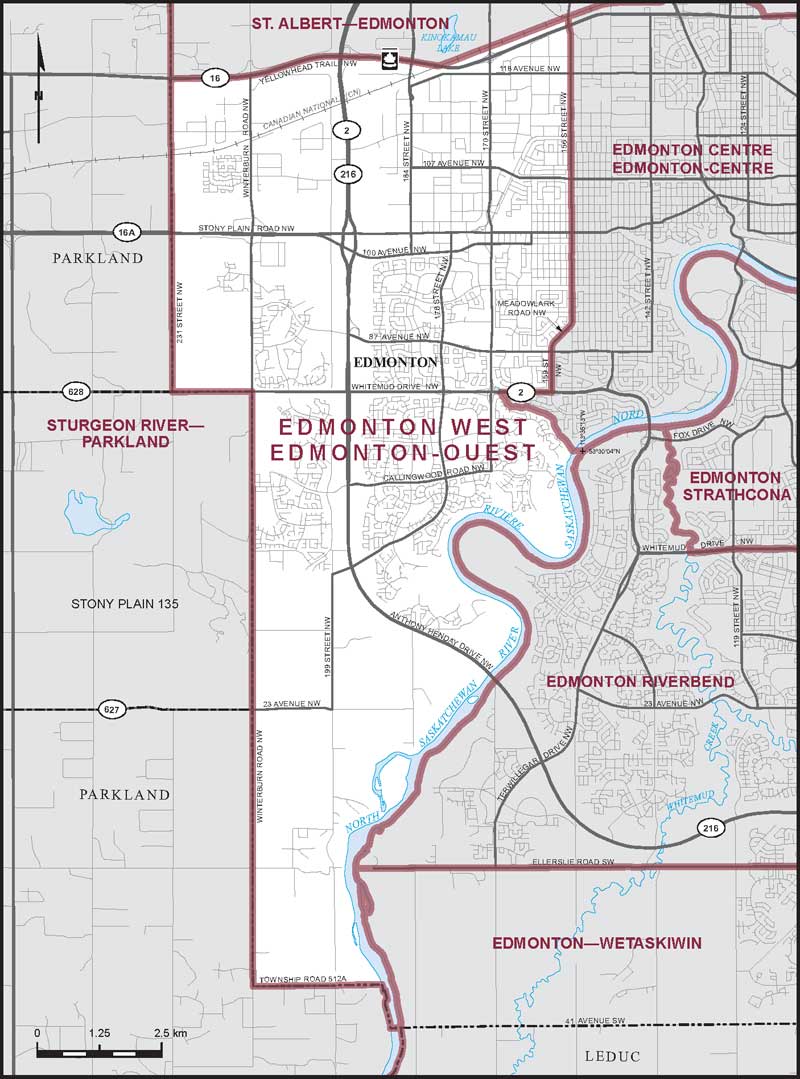 Carte – Edmonton-Ouest, Alberta