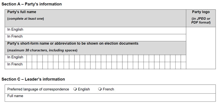 Political Parties Registration Form (In Progress)