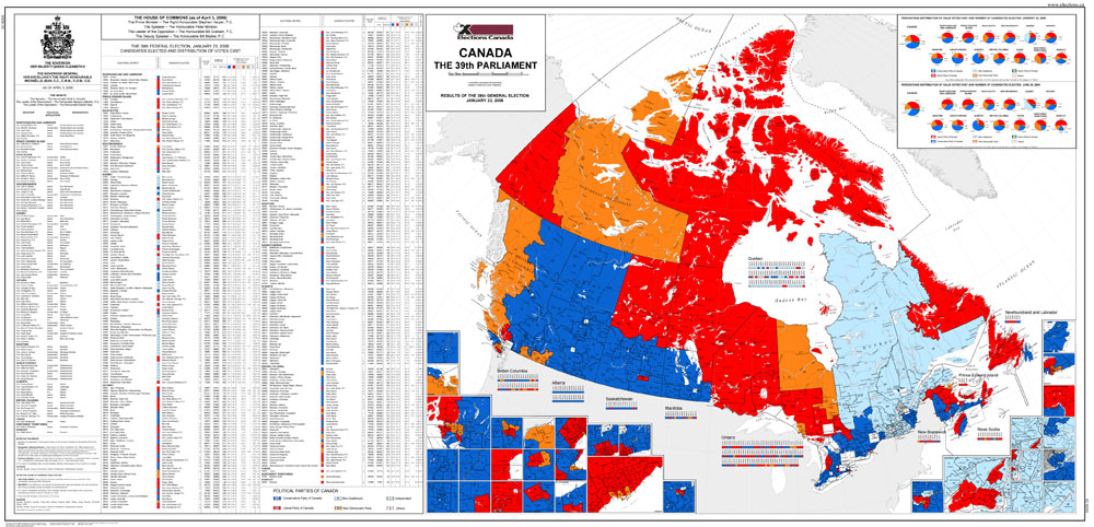 Map of Canada, The 39th Parliament (2006)