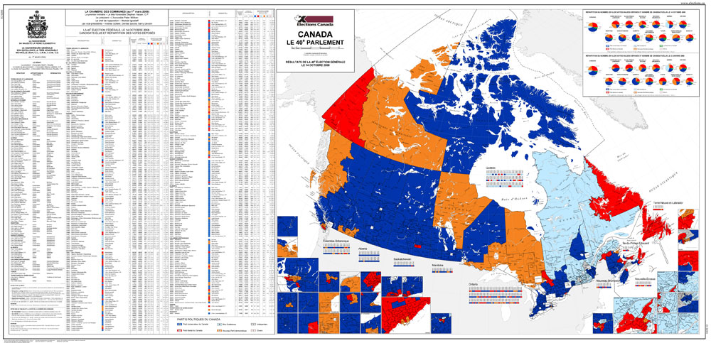 Carte du Canada, le 40e Parlement (2008)