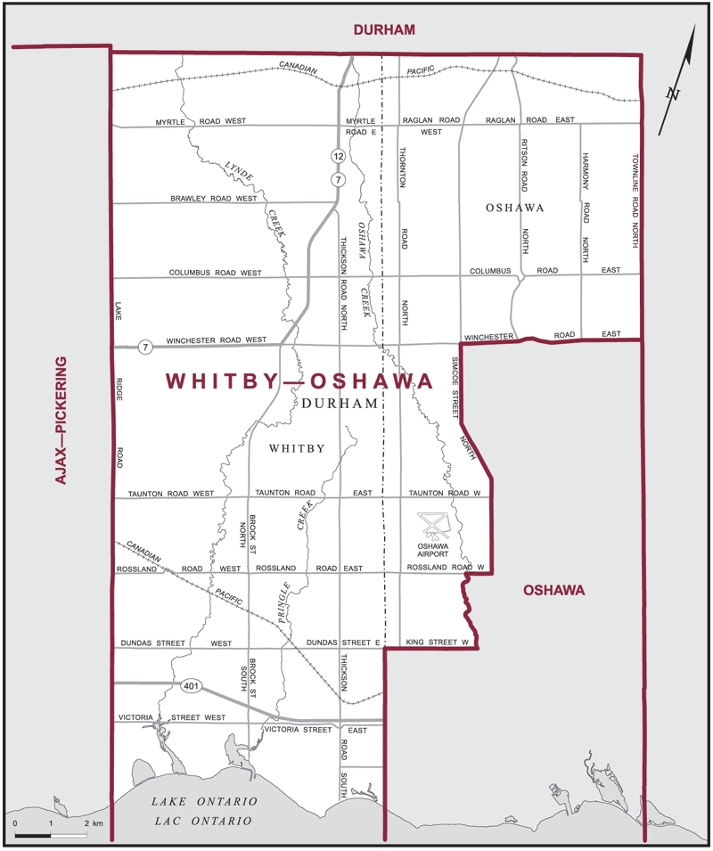 Map of Whitby—Oshawa