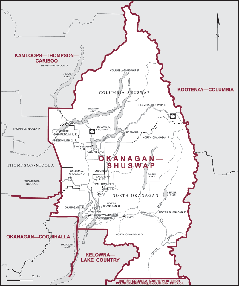 Columbia Shuswap Regional District Map Okanagan–Shuswap | Maps Corner | Elections Canada Online