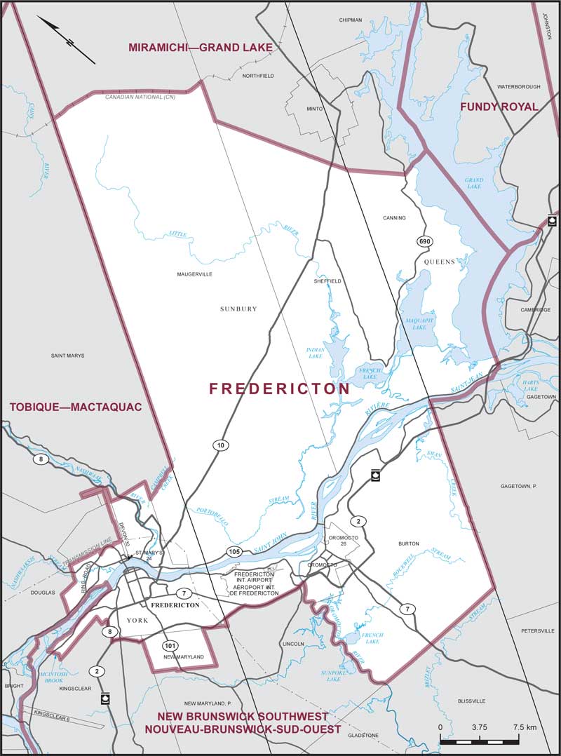 Map – Fredericton, New Brunswick