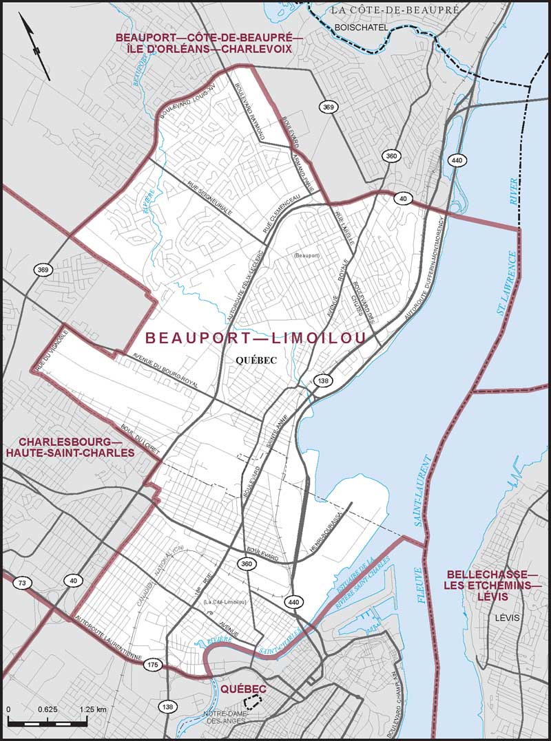 Map – Beauport–Limoilou, Quebec