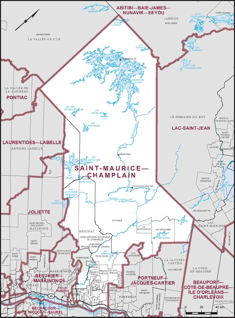 Map – Saint-Maurice–Champlain, Quebec