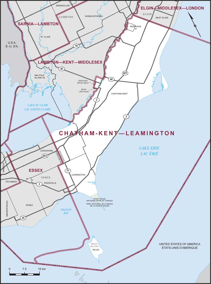 Carte – Chatham-Kent–Leamington, Ontario