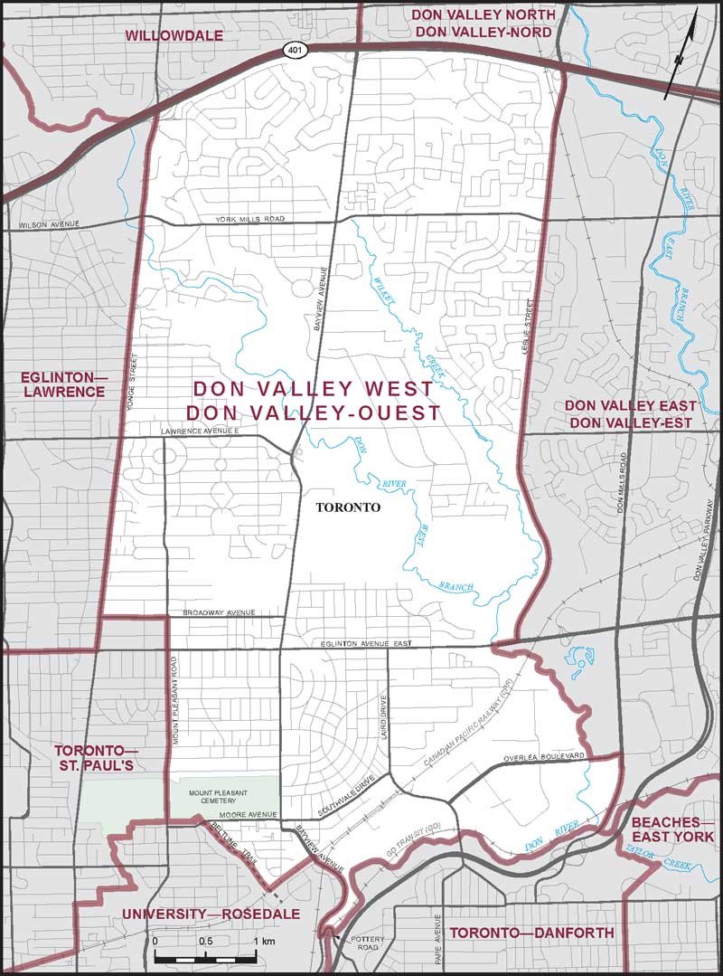 Carte – Don Valley-Ouest, Ontario