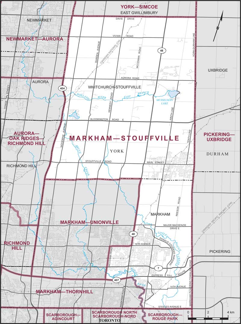 Carte – Markham–Stouffville, Ontario