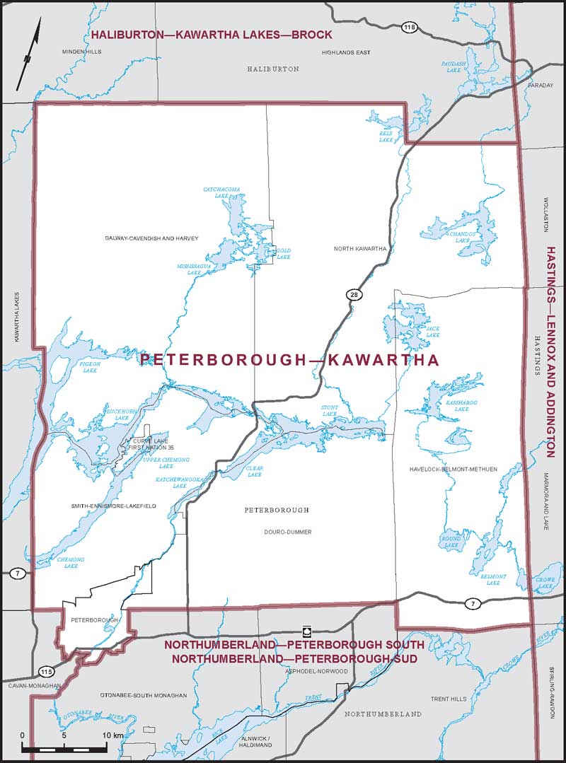 Carte – Peterborough–Kawartha, Ontario