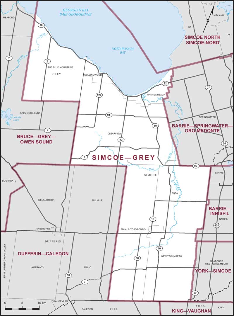 Carte – Simcoe–Grey, Ontario