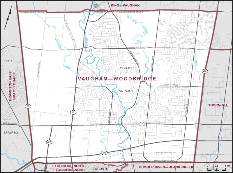 Carte – Vaughan–Woodbridge, Ontario