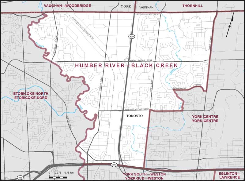Carte – Humber River–Black Creek, Ontario