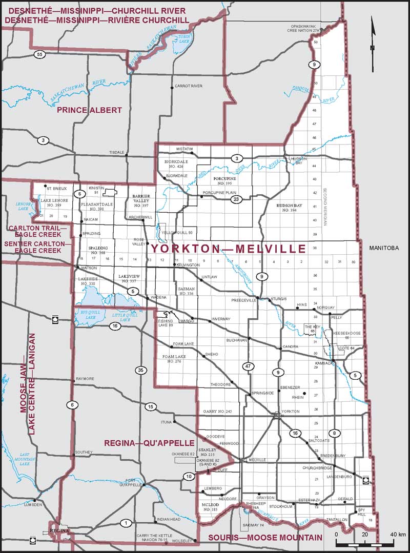 Carte – Yorkton–Melville , Saskatchewan