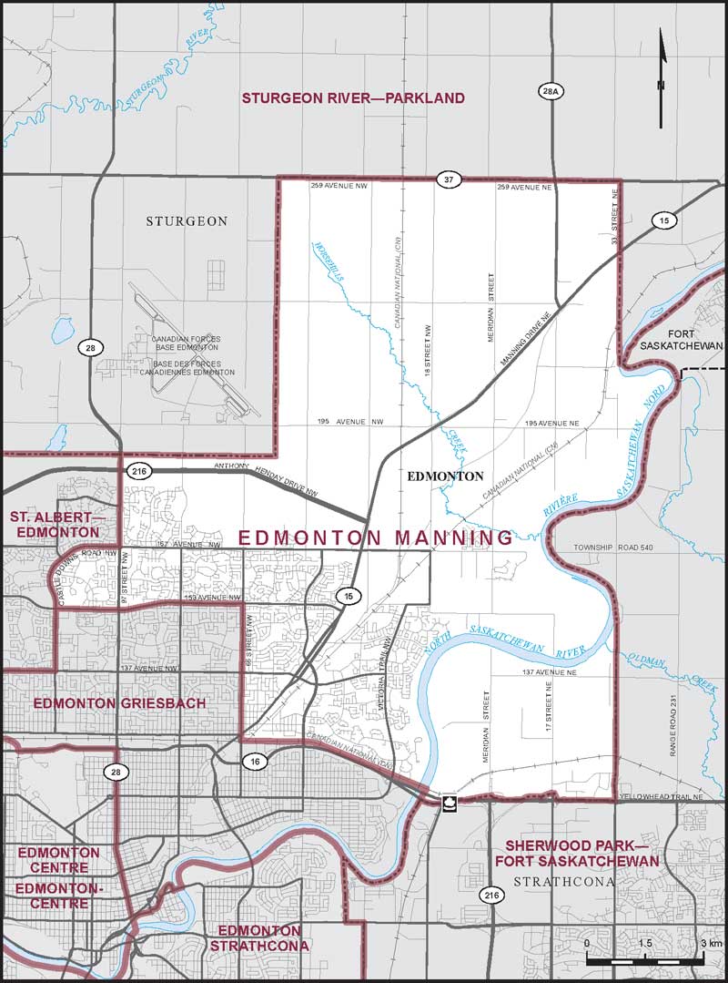 Map – Edmonton Manning, Alberta