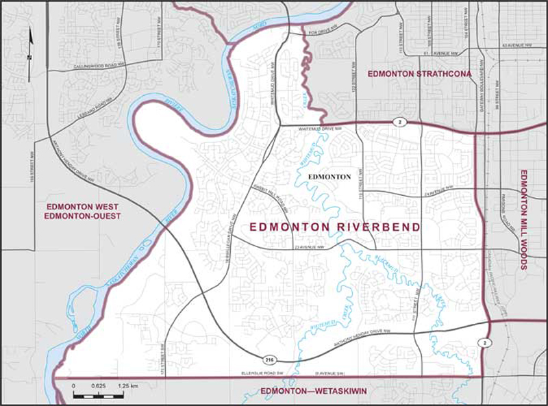 Map – Edmonton Riverbend, Alberta
