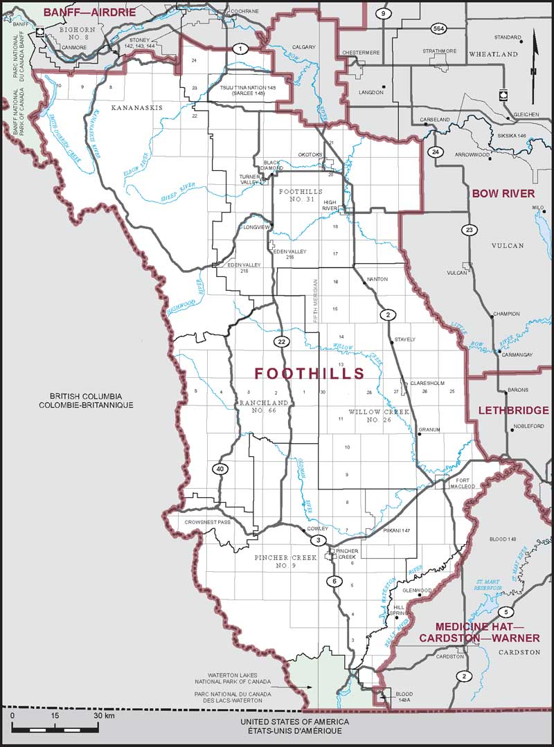 Carte – Foothills, Alberta