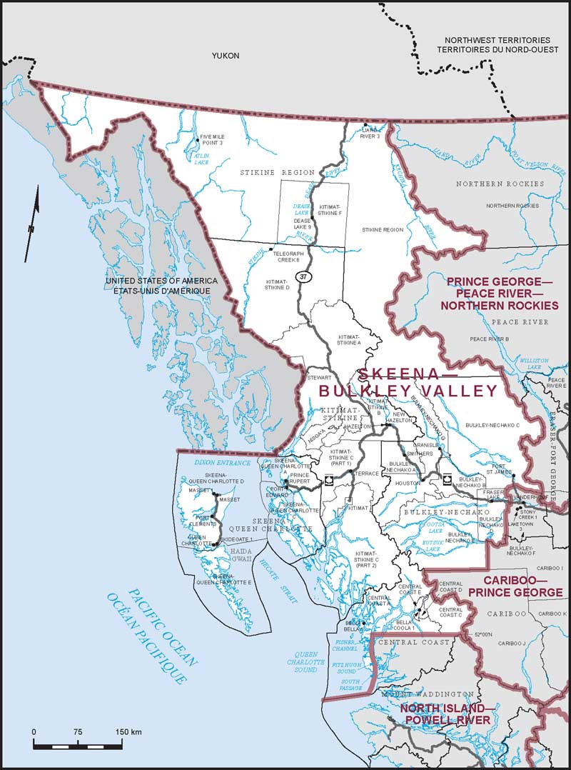 Map – Skeena–Bulkley Valley, British Columbia