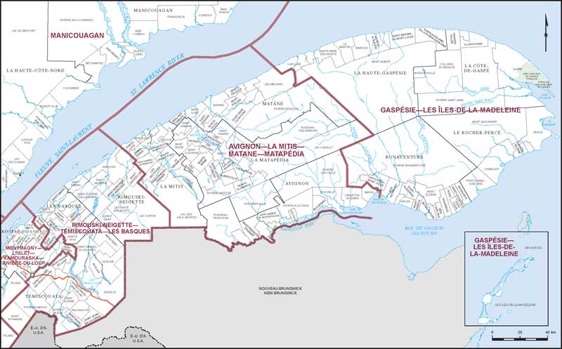 Map – Eastern Quebec (Map 4), Quebec