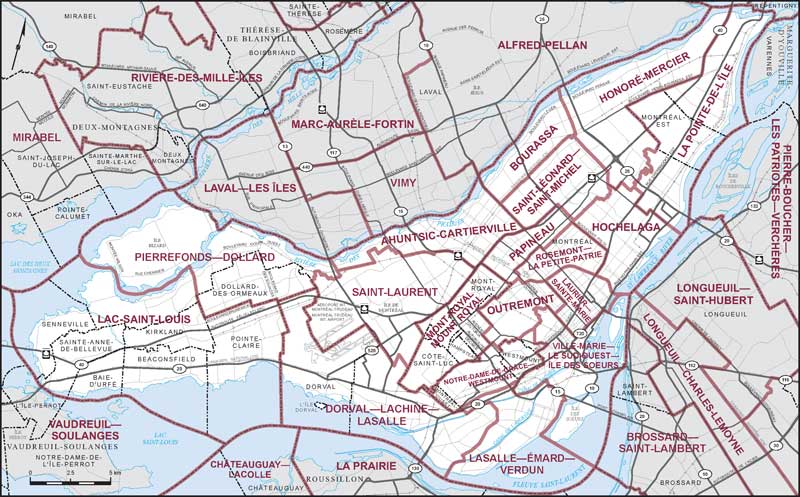 Map – Montréal Island, Quebec
