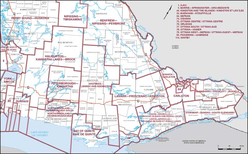 Carte – Le Sud de l'Ontario (carte 3), Ontario