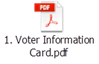 Email attachment icon -  This image is the icon for a pdf attachment that was sent with the email. It is entitled 1.Voter information card.pdf. It is the last of four similar icons.