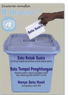 Une affiche de l'ONU promet aux Est-Timorais que leur vote au référendum du 30 août sera secret.