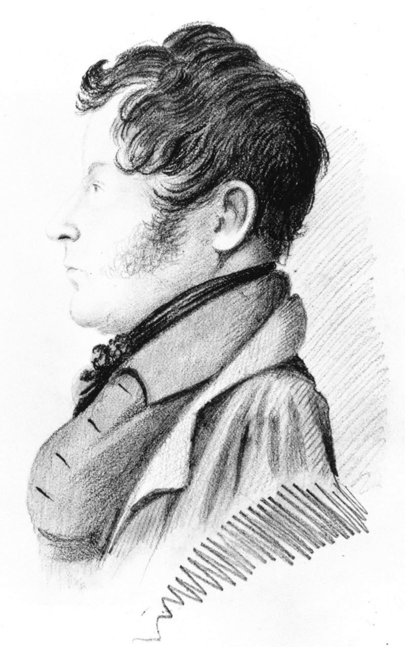 Black-and-white portrait of a Louis Lacoste's profile.