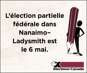 Annonce numérique d'Élection  partielle dans Nanaimo–Ladysmith (inscription)