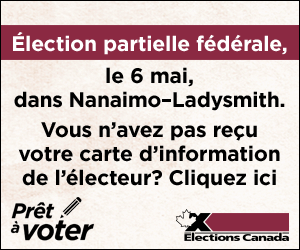 Annonce numérique d'Élection  partielle dans Nanaimo–Ladysmith (carte d'information de l'électeur)