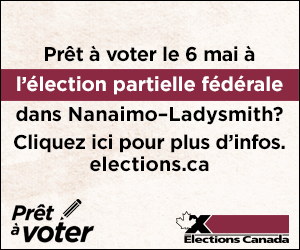 Annonce numérique d'Élection  partielle dans Nanaimo–Ladysmith (jour de l'élection)