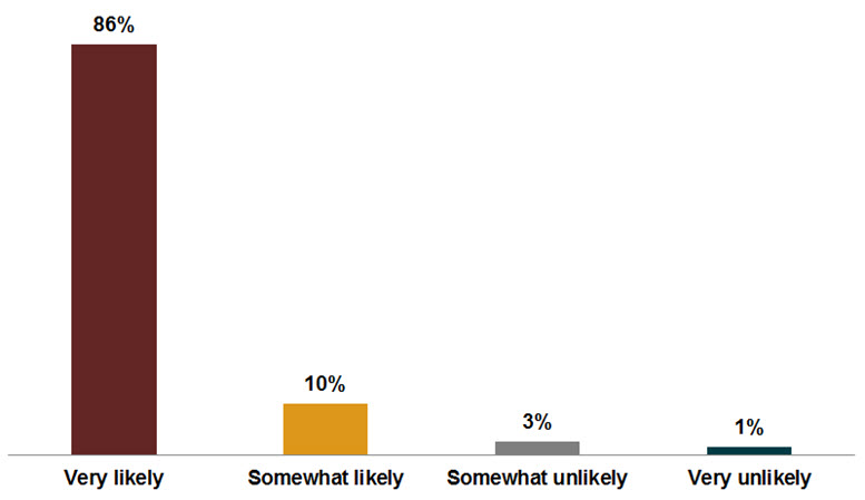 Nearly all (96%) respondents were either very or somewhat likely to recommend voting by special ballot to others.